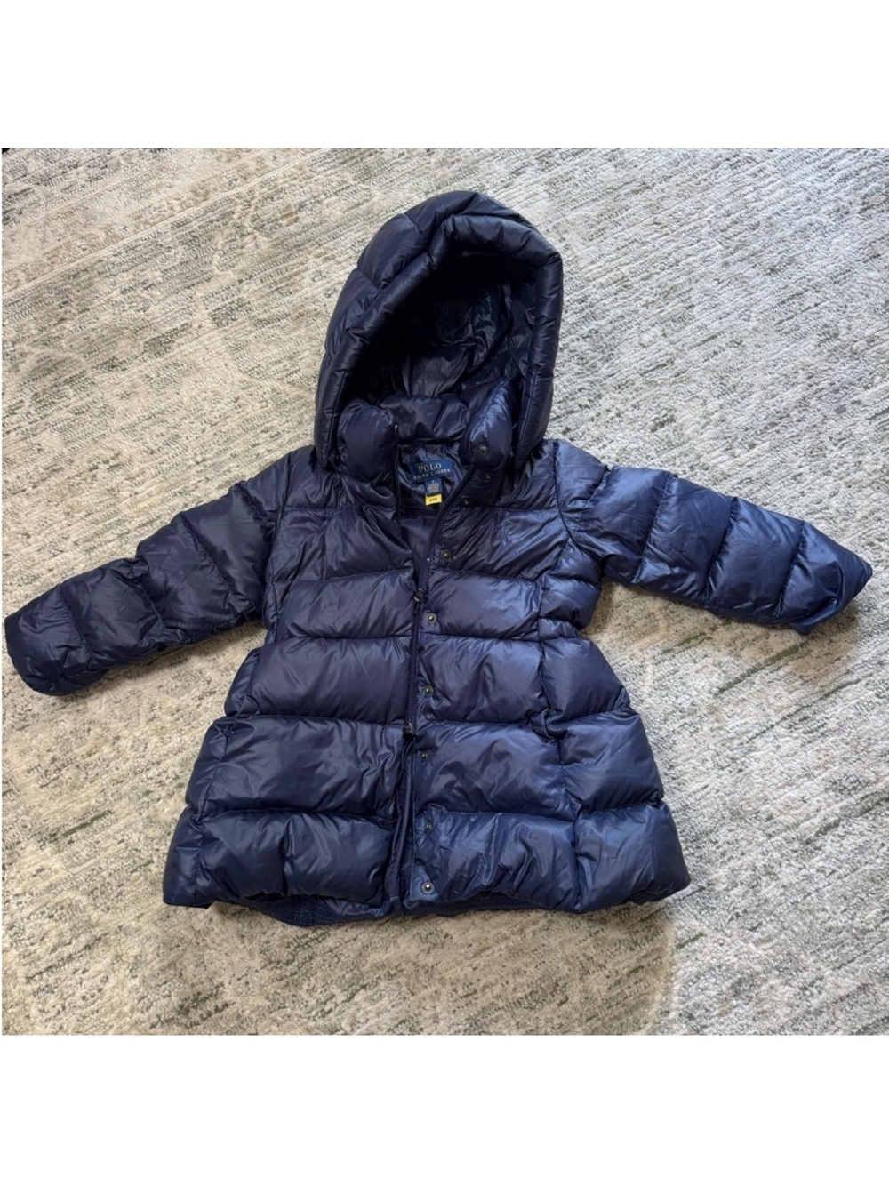 Polo by Ralph Lauren Girls' Navy Hooded Puffer Jacket